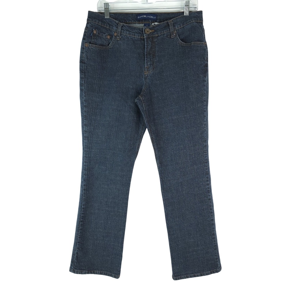 Bandolino Blu Cali Modern Bootcut Jeans Womens 10 Dark Blue Stretch Denim
